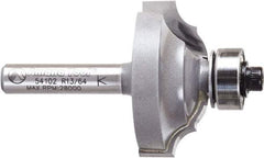 Amana Tool - 1-1/4" Cut Diam, 1/2" Length of Cut, 2 Flute Classical Edge Profile Router Bit - Carbide-Tipped, 1/4" Shank Diam, 2" OAL, Uncoated - Americas Industrial Supply