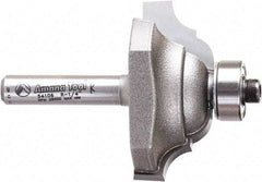 Amana Tool - 1-1/2" Cut Diam, 5/8" Length of Cut, 2 Flute Classical Edge Profile Router Bit - Carbide-Tipped, 1/4" Shank Diam, 2-1/8" OAL, Uncoated - Americas Industrial Supply