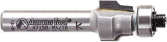 Amana Tool - 1/2" Cut Diam, 3/8" Length of Cut, 2 Flute Laminate Trim Edge Profile Router Bit - Carbide-Tipped, 1/4" Shank Diam, 1-7/8" OAL, Uncoated - Americas Industrial Supply