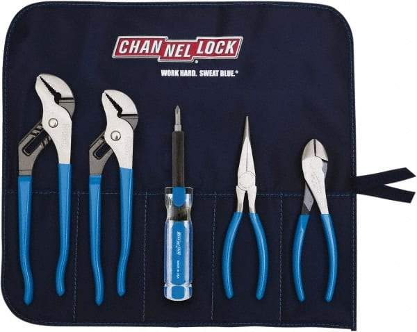 Channellock - 5 Piece Plier Set - Comes in Tool Roll - Americas Industrial Supply