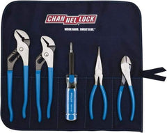 Channellock - 5 Piece Plier Set - Comes in Tool Roll - Americas Industrial Supply