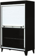 Strong Hold - 4 Shelf Roll Up Storage Cabinet - Steel/Aluminum, 36" Wide x 24" Deep x 78" High, Dark Gray - Americas Industrial Supply