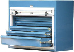 Strong Hold - 5 Bin Roll Up Storage Cabinet - Steel/Aluminum, 43" Wide x 18" Deep x 30" High, Dark Gray - Americas Industrial Supply