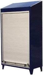 Strong Hold - 4 Shelf Roll Up Storage Cabinet - Steel/Aluminum, 36" Wide x 24" Deep x 87" High, Dark Gray - Americas Industrial Supply