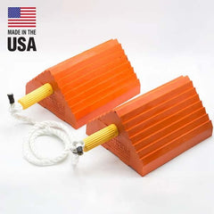 Checkers - 1 2-Piece 8-1/2" Wide x 5" High x 10" Deep Polyurethane Wheel Chock - Americas Industrial Supply