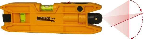 Johnson Level & Tool - 1 Beam 100' Max Range Torpedo - Red Beam, 3/8" at 50' Accuracy, 7" Long x 2" Wide x 51/64" High, Battery Included - Americas Industrial Supply