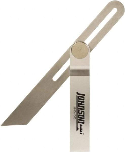 Johnson Level & Tool - 10" Blade Length x 1-1/8" Blade Width, 6-1/2" Base Length x 1-1/8" Base Width Stainless Steel Square - 0.008" Accuracy, Beveled Edge - Americas Industrial Supply