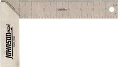 Johnson Level & Tool - 8" Blade Length x 1-1/2" Blade Width, 5-1/2" Base Length x 1-1/2" Base Width Aluminum Square - 0.008" Accuracy - Americas Industrial Supply