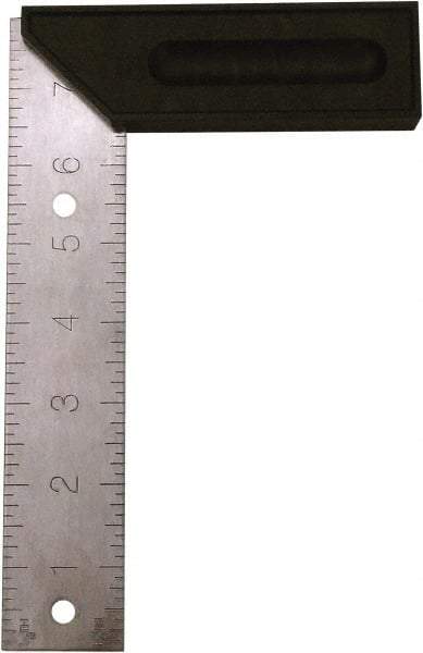 Johnson Level & Tool - 8" Blade Length x 1-1/2" Blade Width, 5-1/8" Base Length x 1-1/2" Base Width Stainless Steel Square - 0.008" Accuracy - Americas Industrial Supply