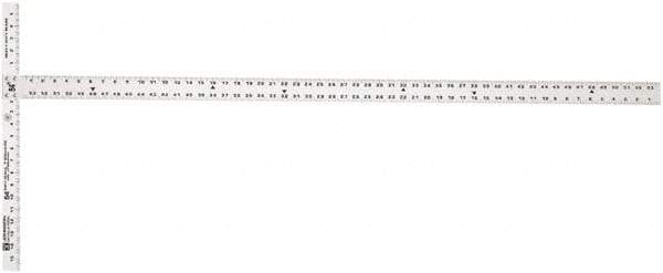 Johnson Level & Tool - 54" Blade Length x 1-1/2" Blade Width, 22" Base Length x 2" Base Width Aluminum Square - 0.008" Accuracy - Americas Industrial Supply