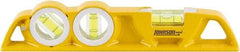 Johnson Level & Tool - Magnetic 10" Long 3 Vial Torpedo Level - Aluminum, Yellow, 1 Plumb, 1 Level & 1 45° Vials - Americas Industrial Supply