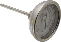 Wika - 4 Inch Long Stem, 3 Inch Dial Diameter, Stainless Steel, Back Connected Bi-Metal Thermometer - -20 to 60°C, 1% Accuracy - Americas Industrial Supply
