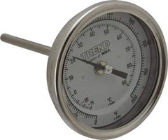 Wika - 4 Inch Long Stem, 3 Inch Dial Diameter, Stainless Steel, Back Connected Bi-Metal Thermometer - -15 to 90°C, 1% Accuracy - Americas Industrial Supply