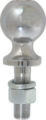 Reese - 2" Diam, 2-3/8" Shank Length, Hitch Ball - 3/4" Shank Diam, 3,500 Lb Capacity, Chrome Finish - Americas Industrial Supply