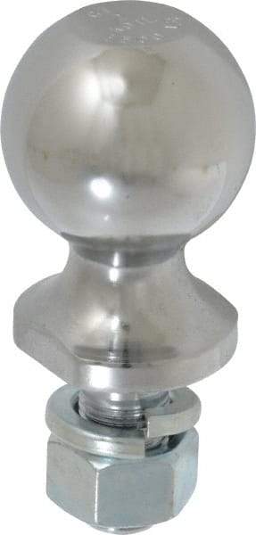 Reese - 2" Diam, 1-1/2" Shank Length, Hitch Ball - 3/4" Shank Diam, 3,500 Lb Capacity, Chrome Finish - Americas Industrial Supply