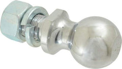 Reese - 2" Diam, 2" Shank Length, Hitch Ball - 1" Shank Diam, 6,000 Lb Capacity, Chrome Finish - Americas Industrial Supply
