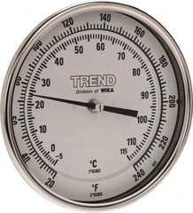 Wika - 2-1/2 Inch Long Stem, 5 Inch Dial Diameter, Stainless Steel, Back Connected Bi-Metal Thermometer - -5 to 115°C, 1% Accuracy - Americas Industrial Supply