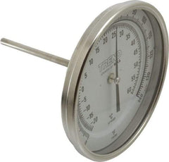 Wika - 4 Inch Long Stem, 5 Inch Dial Diameter, Stainless Steel, Back Connected Bi-Metal Thermometer - -20 to 60°C, 1% Accuracy - Americas Industrial Supply