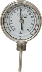 Wika - 2-1/2 Inch Long Stem, 3 Inch Dial Diameter, Stainless Steel, Bottom Connected Bi-Metal Thermometer - -20 to 60°C, 1% Accuracy - Americas Industrial Supply