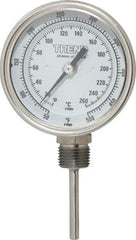 Wika - 2-1/2 Inch Long Stem, 3 Inch Dial Diameter, Stainless Steel, Bottom Connected Bi-Metal Thermometer - 10 to 260°C, 1% Accuracy - Americas Industrial Supply