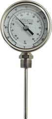 Wika - 4 Inch Long Stem, 3 Inch Dial Diameter, Stainless Steel, Bottom Connected Bi-Metal Thermometer - -15 to 90°C, 1% Accuracy - Americas Industrial Supply