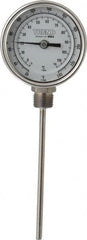 Wika - 6 Inch Long Stem, 3 Inch Dial Diameter, Stainless Steel, Bottom Connected Bi-Metal Thermometer - -5 to 115°C, 1% Accuracy - Americas Industrial Supply