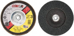 Camel Grinding Wheels - 40 Grit, 7" Disc Diam, 5/8-11 Center Hole, Type 29 Zirconia Alumina Flap Disc - 8,600 Max RPM, Poly Cotton Backing, Arbor Attaching System, Coated - Americas Industrial Supply