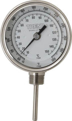 Wika - 2-1/2 Inch Long Stem, 3 Inch Dial Diameter, Stainless Steel, Adjustable Angle Bi-Metal Thermometer - 10 to 150°C, 1% Accuracy - Americas Industrial Supply