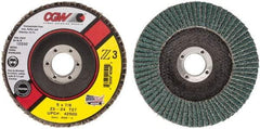 Camel Grinding Wheels - 24 Grit, 5" Disc Diam, 7/8" Center Hole, Type 27 Zirconia Alumina Flap Disc - 12,200 Max RPM, Poly Cotton Backing, Arbor Attaching System, Coated - Americas Industrial Supply