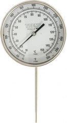 Wika - 6 Inch Long Stem, 5 Inch Dial Diameter, Stainless Steel, Adjustable Angle Bi-Metal Thermometer - 10 to 150°C, 1% Accuracy - Americas Industrial Supply