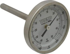 Wika - 2-1/2 Inch Long Stem, 2 Inch Dial Diameter, Stainless Steel, Back Connected Bi-Metal Thermometer - -40 to 50°C, 1% Accuracy - Americas Industrial Supply