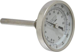 Wika - 2-1/2 Inch Long Stem, 2 Inch Dial Diameter, Stainless Steel, Back Connected Bi-Metal Thermometer - -15 to 90°C, 1% Accuracy - Americas Industrial Supply