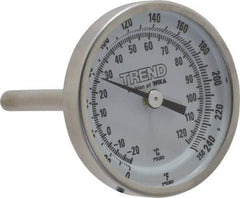 Wika - 2-1/2 Inch Long Stem, 2 Inch Dial Diameter, Stainless Steel, Back Connected Bi-Metal Thermometer - -20 to 120°C, 1% Accuracy - Americas Industrial Supply