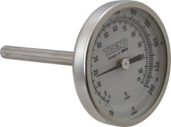 Wika - 2-1/2 Inch Long Stem, 2 Inch Dial Diameter, Stainless Steel, Back Connected Bi-Metal Thermometer - -5 to 115°C, 1% Accuracy - Americas Industrial Supply