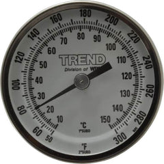 Wika - 2-1/2 Inch Long Stem, 2 Inch Dial Diameter, Stainless Steel, Back Connected Bi-Metal Thermometer - 10 to 150°C, 1% Accuracy - Americas Industrial Supply