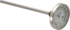 Wika - 6 Inch Long Stem, 2 Inch Dial Diameter, Stainless Steel, Back Connected Bi-Metal Thermometer - -20 to 120°C, 1% Accuracy - Americas Industrial Supply