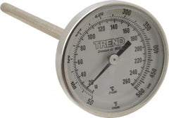 Wika - 6 Inch Long Stem, 2 Inch Dial Diameter, Stainless Steel, Back Connected Bi-Metal Thermometer - 10 to 260°C, 1% Accuracy - Americas Industrial Supply