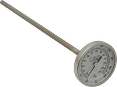 Wika - 9 Inch Long Stem, 2 Inch Dial Diameter, Stainless Steel, Back Connected Bi-Metal Thermometer - 10 to 260°C, 1% Accuracy - Americas Industrial Supply