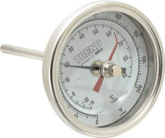 Wika - 4 Inch Long Stem, 3 Inch Dial Diameter, Stainless Steel, Back Connected Bi-Metal Thermometer - -15 to 90°C, 1% Accuracy - Americas Industrial Supply