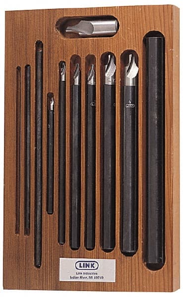 Link Industries - 11 Piece, #0 to 7, Plain Edge, High Speed Steel Combo Drill & Countersink Set - Americas Industrial Supply