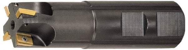 LMT - 1-1/4" Cut Diam, 0.413" Max Depth of Cut, 1" Shank Diam, 3-1/2" OAL, Indexable Square Shoulder End Mill - ADHX 1103, ADKX 1103, ADMX 1103 Inserts, Weldon Shank, Series Univex - Americas Industrial Supply