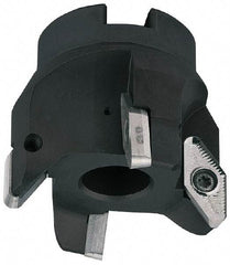 LMT - 3 Inserts, 2" Cut Diam, 3/4" Arbor Diam, 0.59" Max Depth of Cut, Indexable Square-Shoulder Face Mill - 0/90° Lead Angle, 2.12" High, VCGT 2205.. Insert Compatibility, Series V22 - Americas Industrial Supply