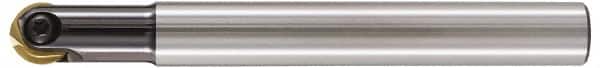 LMT - 1" Cut Diam, 3.14" Max Depth of Cut, 1" Shank Diam, 9.06" OAL, Indexable Ball Nose End Mill - 3.14" Head Length, Straight Shank, EBG-R Toolholder, WPR 1000 Insert - Americas Industrial Supply