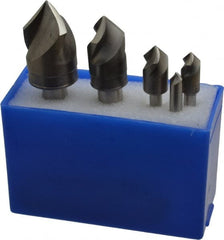 M.A. Ford - 5 Piece, 1/4 to 1" Head Diam, 82° Included Angle, Single End Countersink Set - Americas Industrial Supply