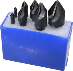 M.A. Ford - 8 Piece, 1/8 to 1" Head Diam, 60° Included Angle, Single End Countersink Set - Americas Industrial Supply