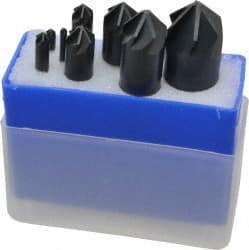 M.A. Ford - 8 Piece, 1/8 to 1" Head Diam, 90° Included Angle, Single End Countersink Set - Americas Industrial Supply