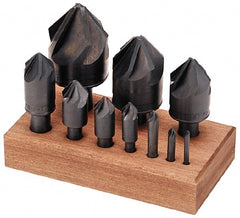 M.A. Ford - 10 Piece, 1/8 to 1-1/2" Head Diam, 90° Included Angle, Countersink Set - Americas Industrial Supply