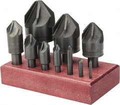 M.A. Ford - 10 Piece, 1/8 to 1-1/2" Head Diam, 82° Included Angle, Countersink Set - Americas Industrial Supply