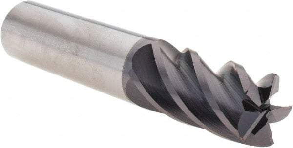 M.A. Ford - 3/4", 5 Flute, Single End, Solid Carbide, 0.015" Corner Radius End Mill - 4" OAL, 38° Helix, Right Hand Flute, 1-1/2" LOC, Right Hand Cut - Americas Industrial Supply