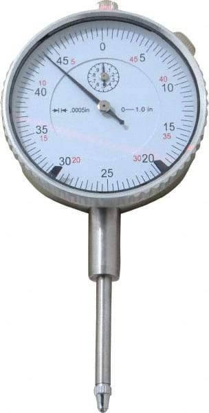 Value Collection - 1" Range, 0-50 Dial Reading, 0.0005" Graduation Dial Drop Indicator - 2.28" Dial, Revolution Counter - Americas Industrial Supply